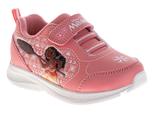 Disney Moana Girls' Hook and Loop Light Up Fashion Sneakers (Toddlers)