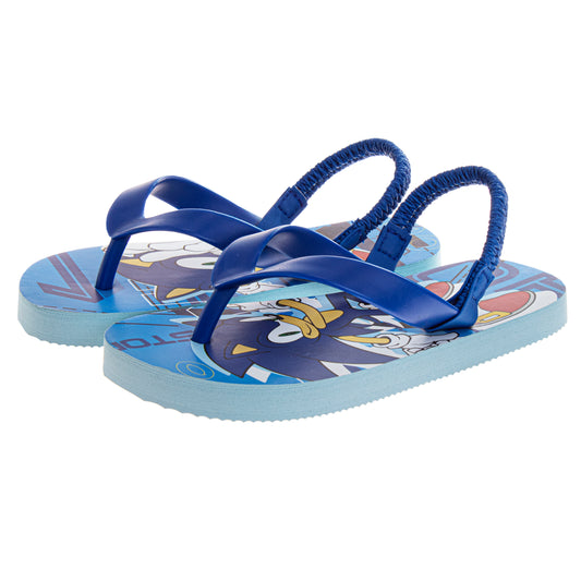 Josmo Sonic the Hedgehog Flip Flop Sandal Water Shoes - Beach Slides SlipOn Thong FlipFlops Sandals for Boys (5-10 Toddler 11-12)
