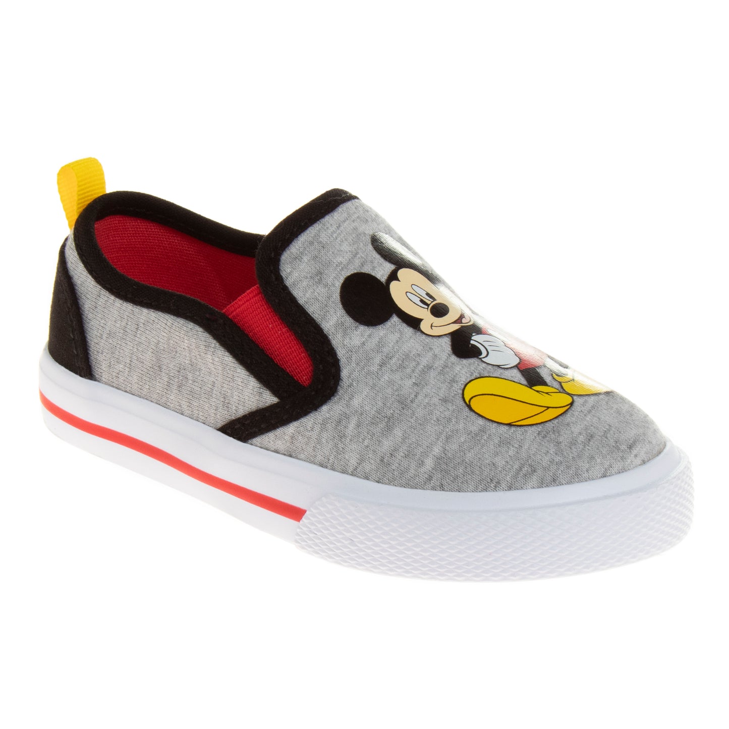 Mickey Mouse Casual No Lace Shoes - Low top Canvas Slip-on Tennis Boys Sneakers - Disney Character sneaker shoe (Size 5-12 Toddler)