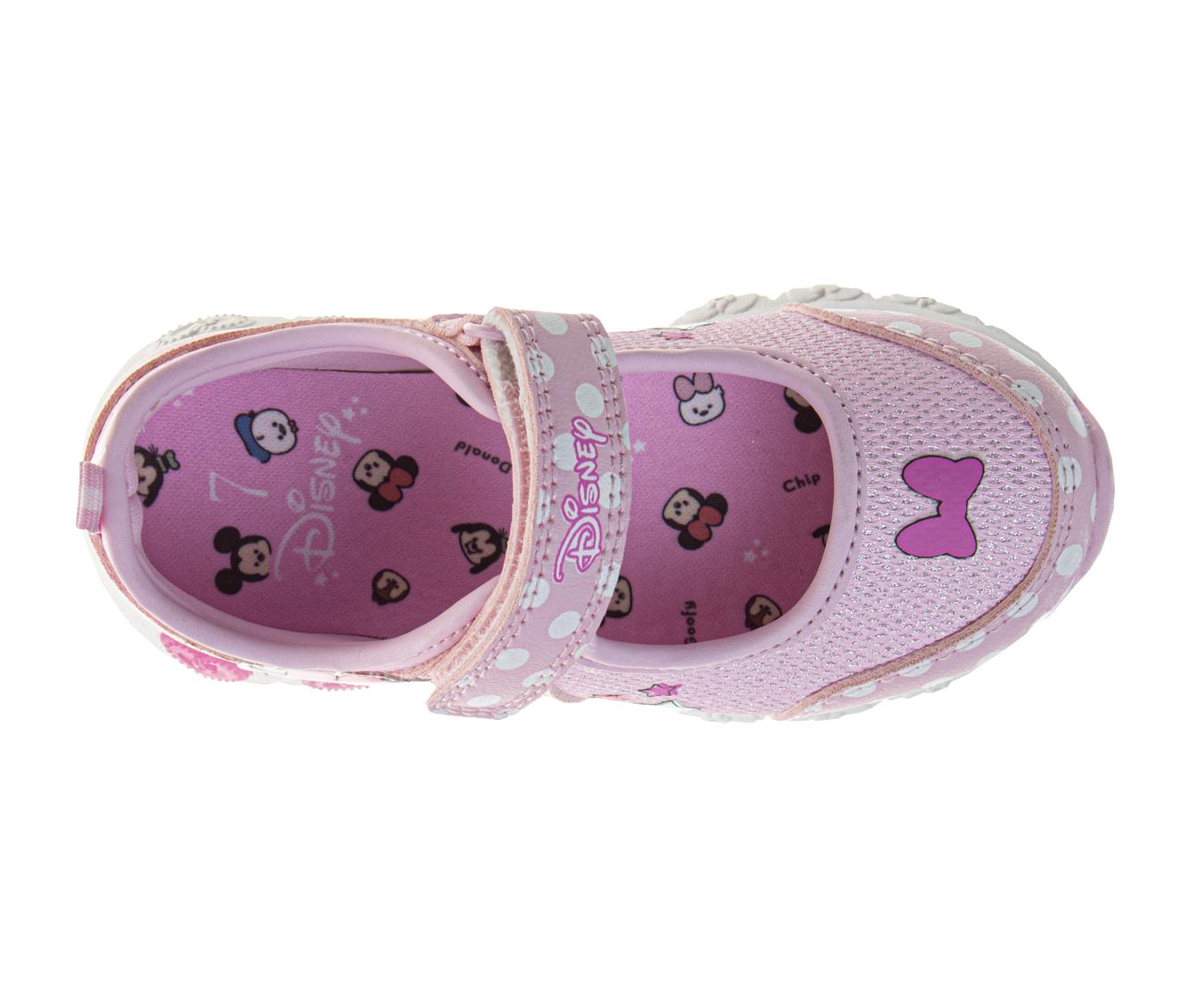 Disney Minnie Mouse & Daisy Girls' Toddler Tsum Tsum-Style Light-Up Mary Jane Sneakers
