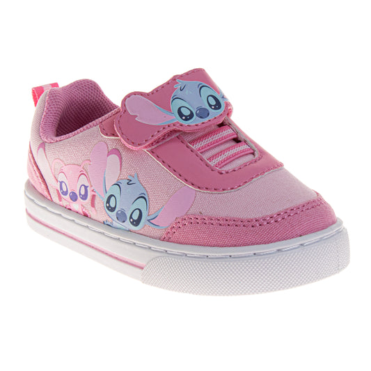 Disney Stitch Design Sneakers Girls Adorable Cute Alien Casual Style Easy On/Off Durable Tread (Toddler / Big Kid)