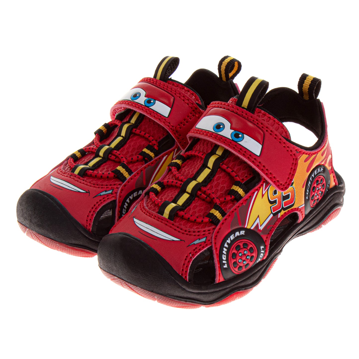 Disney Cars Boys Lightning McQueen Hook and Loop Sport Sandals – Open Toe (Toddler / Kids)