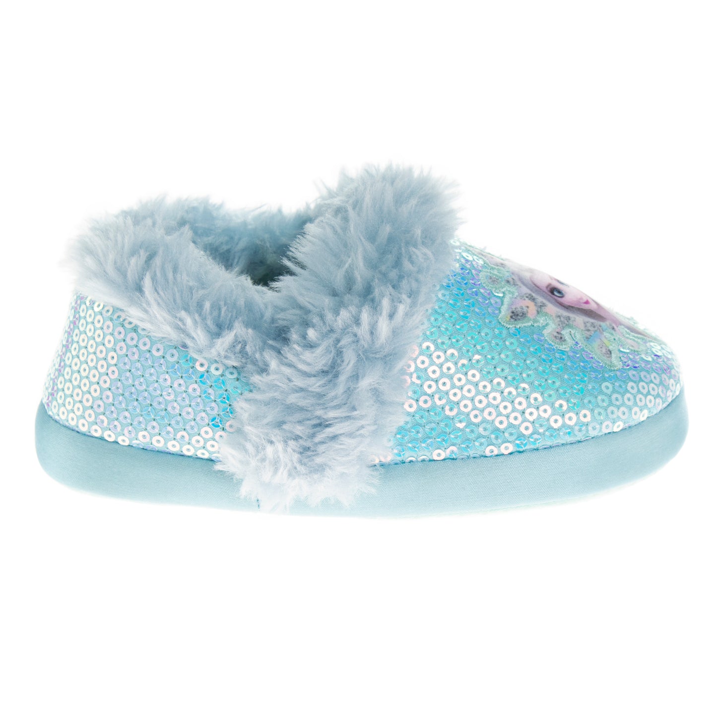 Disney Frozen Girls Slippers - Elsa and Anna Plush Lightweight Warm Comfort Soft Aline House Shoes - Purple (sizes 5-12 Toddler)