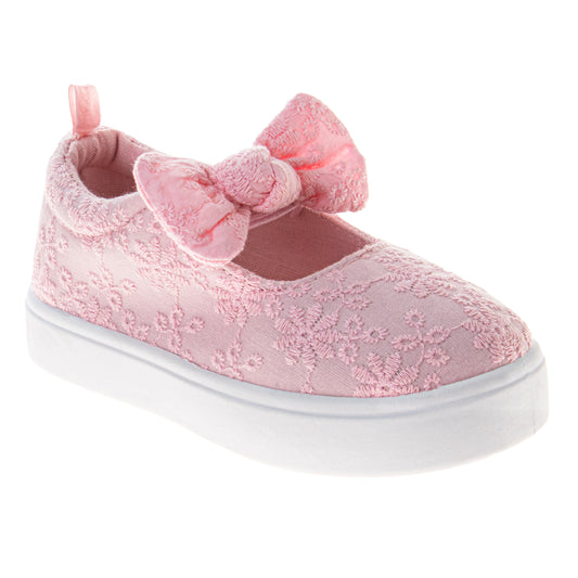 Laura Ashley Girls' MJ Style Sneakers Classic, Comfortable, and Easy SlipOn Shoes (Toddler / Little Kid)