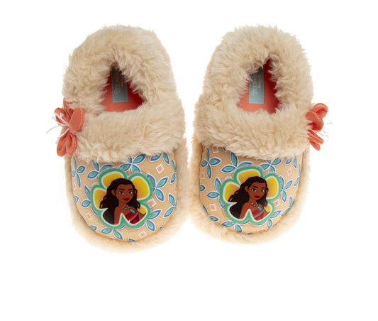 Disney Girls' Moana Slippers - Princess Moana Plush Fuzzy Slippers (Toddler/Little Girl)