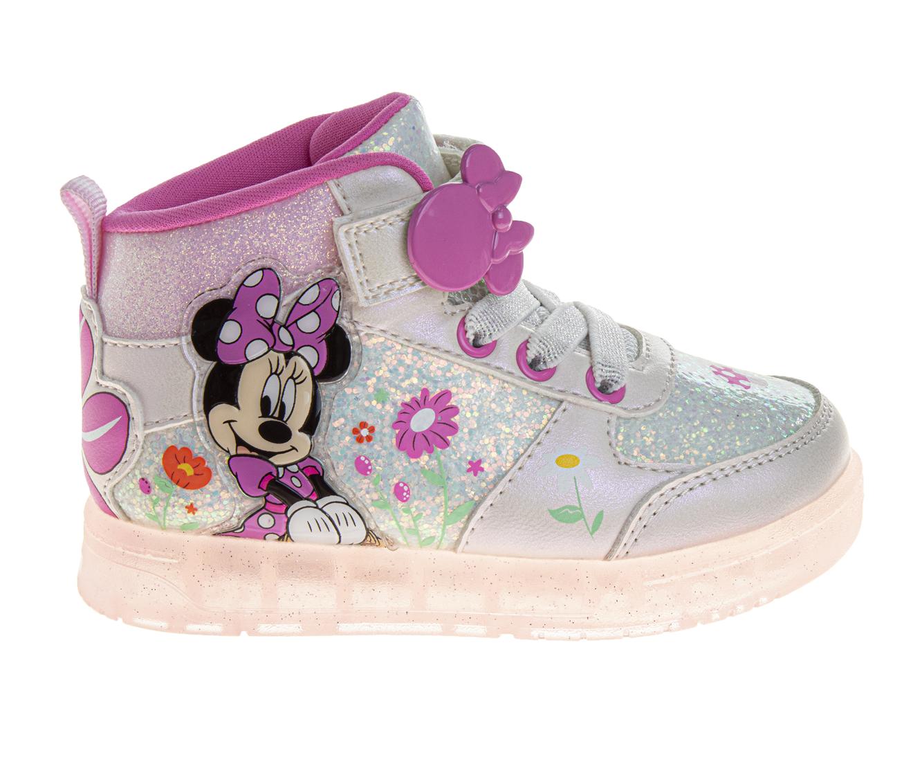 Disney Minnie Mouse Girls' Hook and Loop High Top Sneakers (Toddlers)