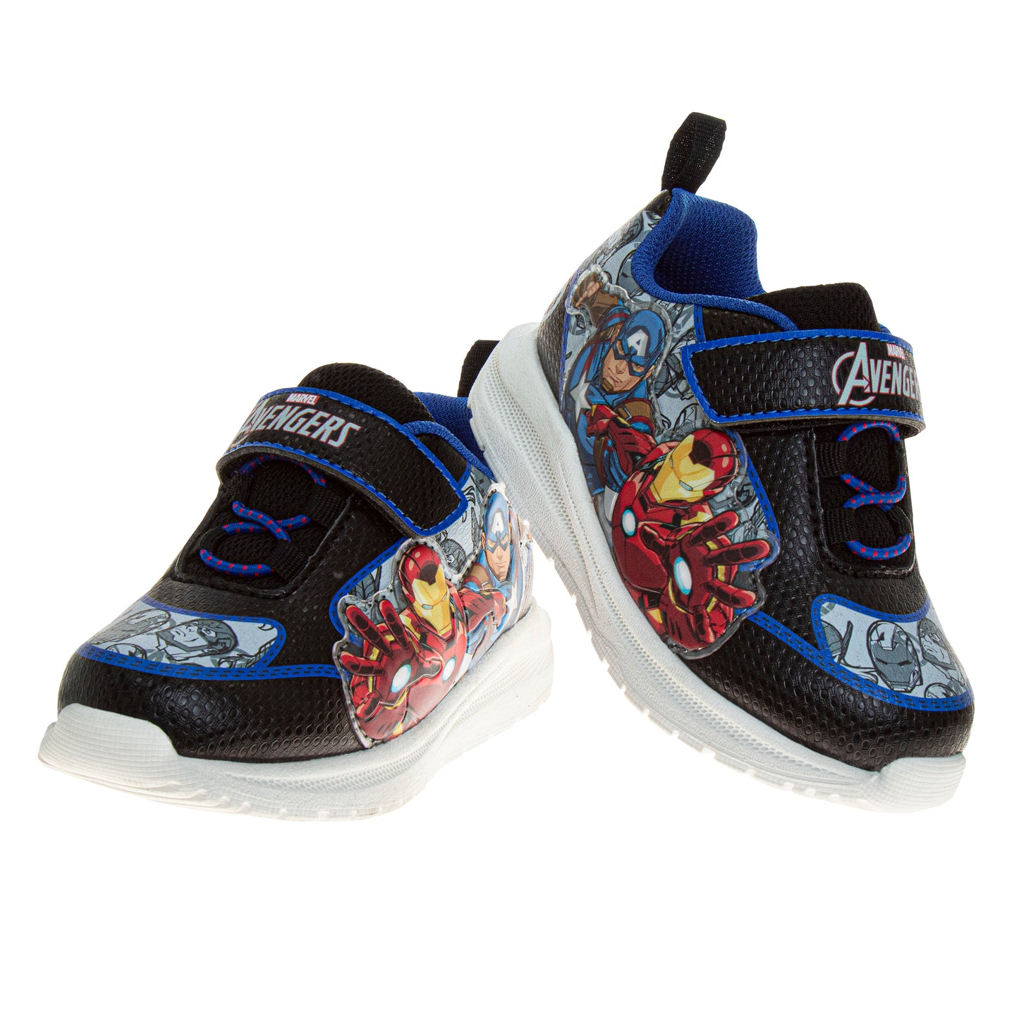 Marvel Comics Toddler Boys Sneakers Slipon Laceless - The Avengers Spiderman Captain America Hulk Thor Ironman Athletic Shoes (Sizes: 6-10 Toddler)