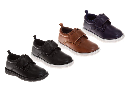Josmo Toddler Boys Hook & Loop Casual Dress Shoes – Easy On/Off Comfort, Flexible Sole, Durable Everyday School Shoes (Toddler)
