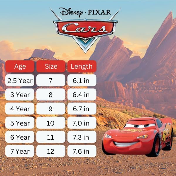 Disney Pixar Cars Lightning McQueen Boys' Slip-On Canvas Sneakers, Casual Low-Top Shoes for Everyday Wear (Toddler/Little Kid)