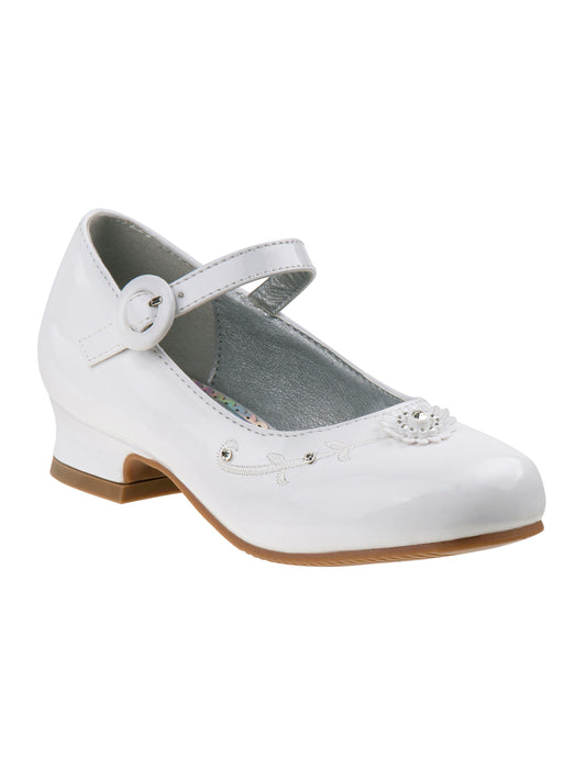 Josmo Girls' Mary Jane Dress Shoes with Low Heel – Flower Girl Wedding Party Shoes (Little Kid/Big Kid)