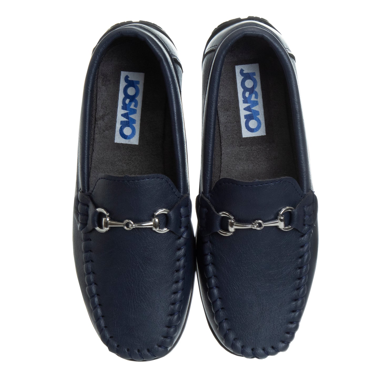 Josmo Boys' Slip-On Boat Shoes, Dressy Casual Loafers with Metal Accent for School and Formal Wear (Toddler/Little Kid)