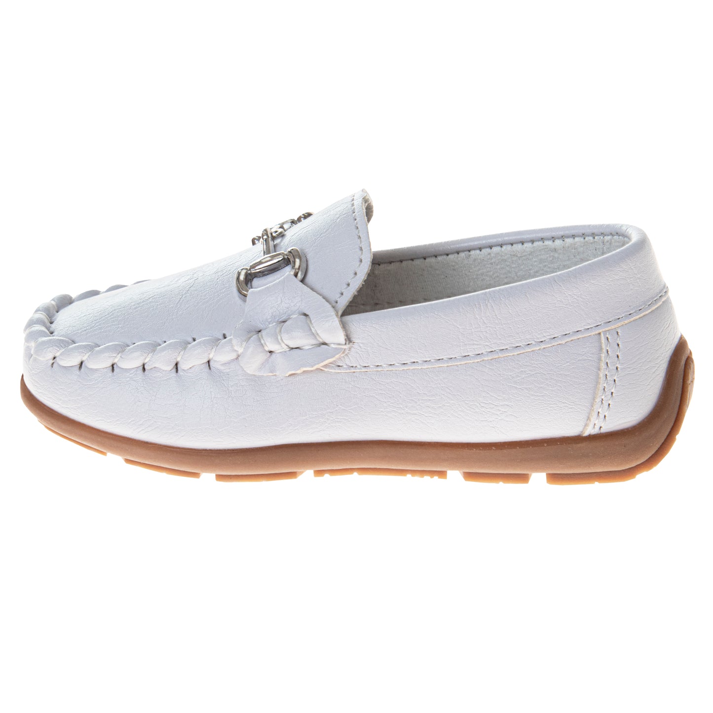 Josmo Boys' Slip-On Boat Shoes, Dressy Casual Loafers with Metal Accent for School and Formal Wear (Little Kid/Big Kids))