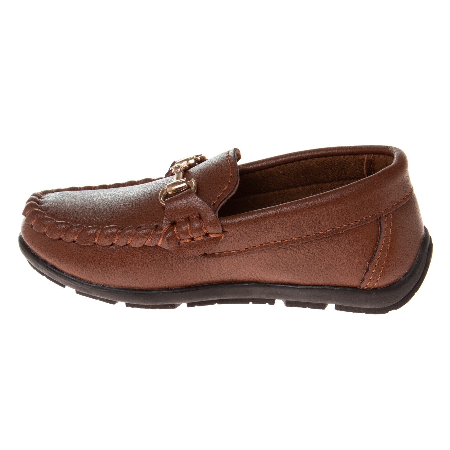 Josmo Boys' Slip-On Boat Shoes, Dressy Casual Loafers with Metal Accent for School and Formal Wear (Little Kid/Big Kids))