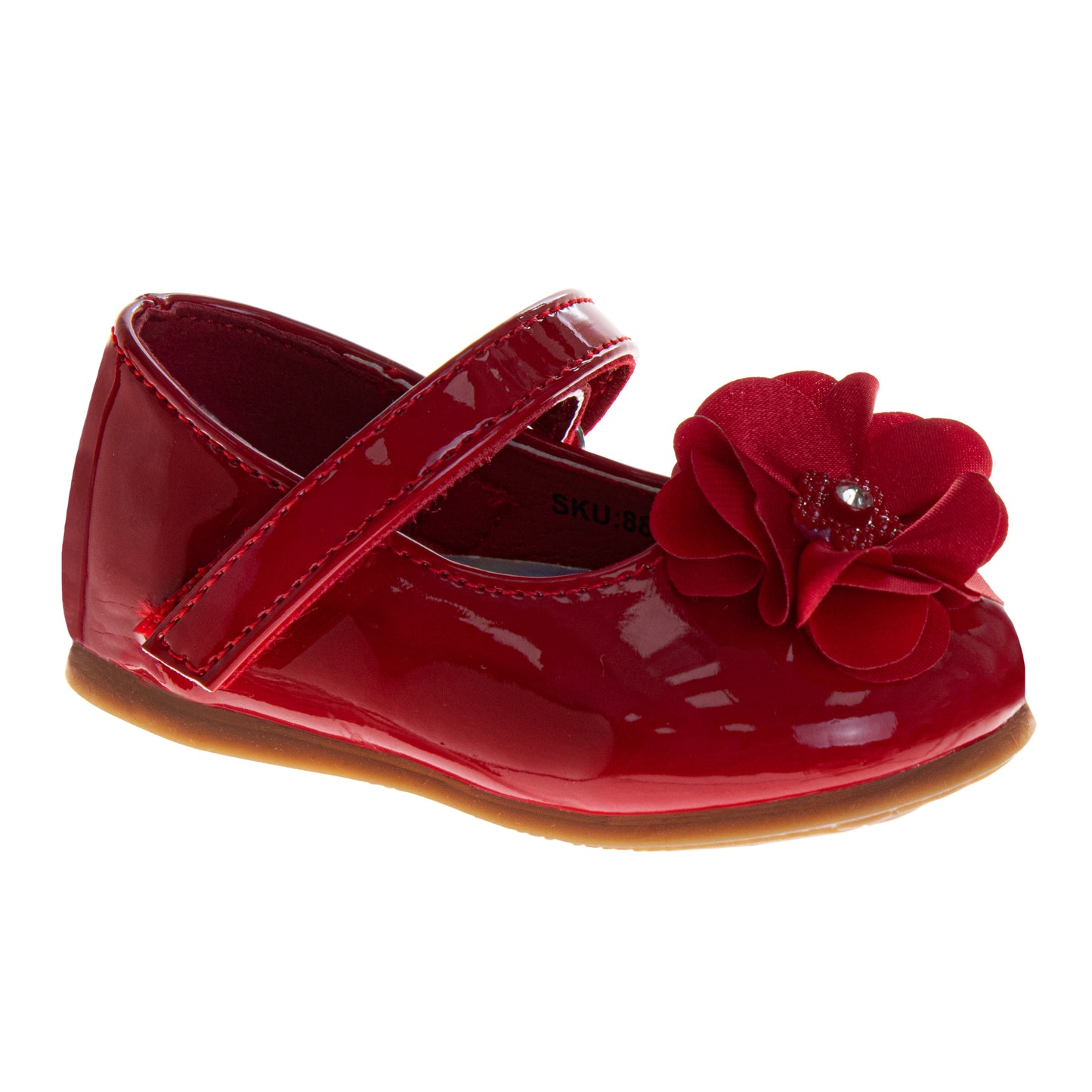 Josmo Infant Girls' Mary Jane Dress Shoes, Flower Accent Soft Comfort Shoes for First Steps and Special Occasions (Infant/Toddler)