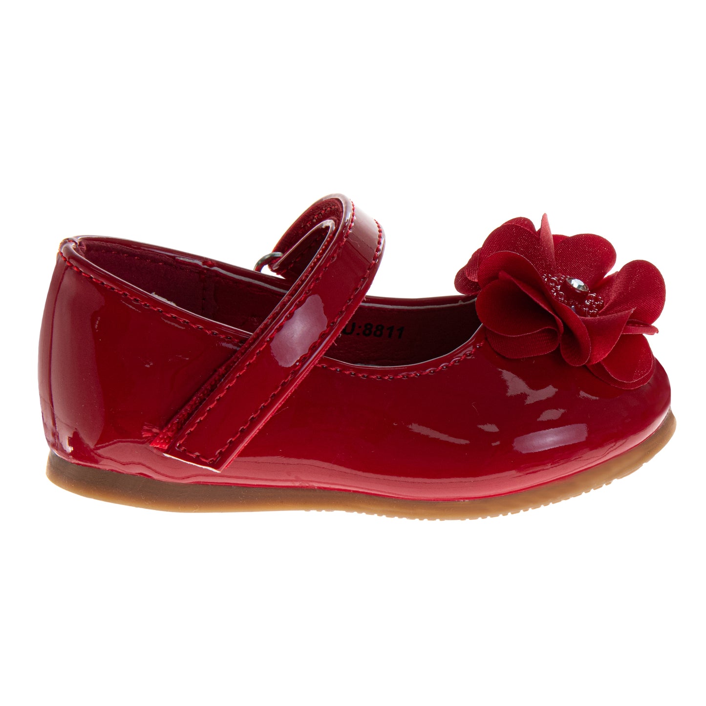 Josmo Infant Girls' Mary Jane Dress Shoes, Flower Accent Soft Comfort Shoes for First Steps and Special Occasions (Infant/Toddler)