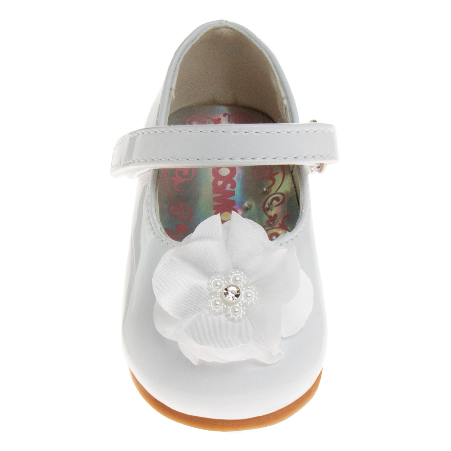 Josmo Infant Girls' Mary Jane Dress Shoes, Flower Accent Soft Comfort Shoes for First Steps and Special Occasions (Infant/Toddler)