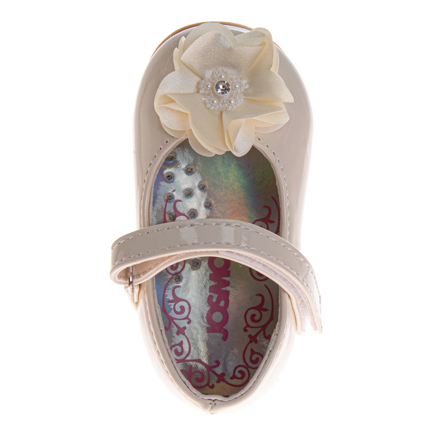 Josmo Infant Girls' Mary Jane Dress Shoes, Flower Accent Soft Comfort Shoes for First Steps and Special Occasions (Infant/Toddler)