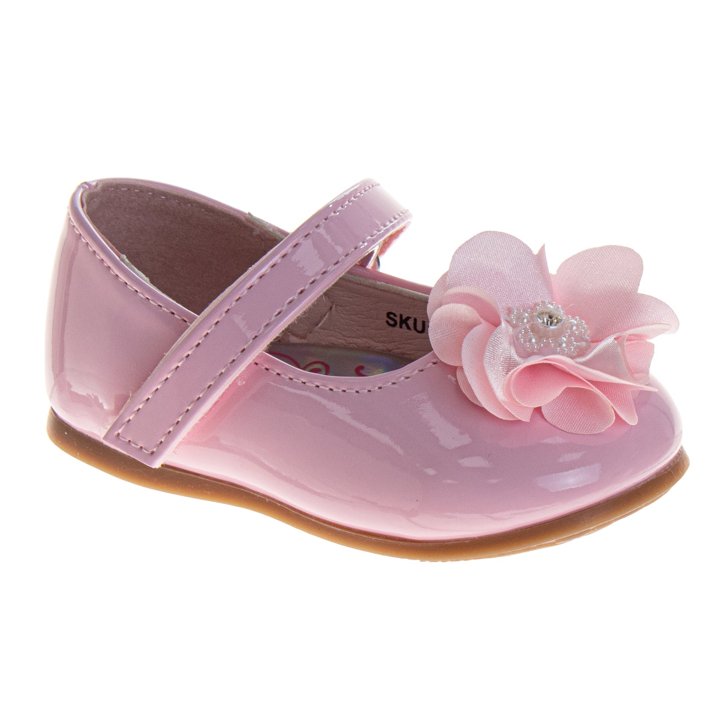 Josmo Infant Girls' Mary Jane Dress Shoes, Flower Accent Soft Comfort Shoes for First Steps and Special Occasions (Infant/Toddler)