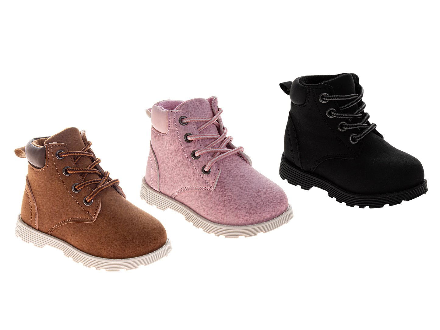 Josmo Boys' & Girls' Combat Boots, Lace-Up Casual Ankle Boots with Lug Sole (Toddler/Little Kid)