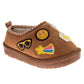 Josmo Emoji Patch SlipOn Slippers Girls  Fun Padded Cozy Velvet Texture Indoor Wear (Toddler)