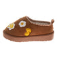 Josmo Emoji Patch SlipOn Slippers Girls  Fun Padded Cozy Velvet Texture Indoor Wear (Toddler)