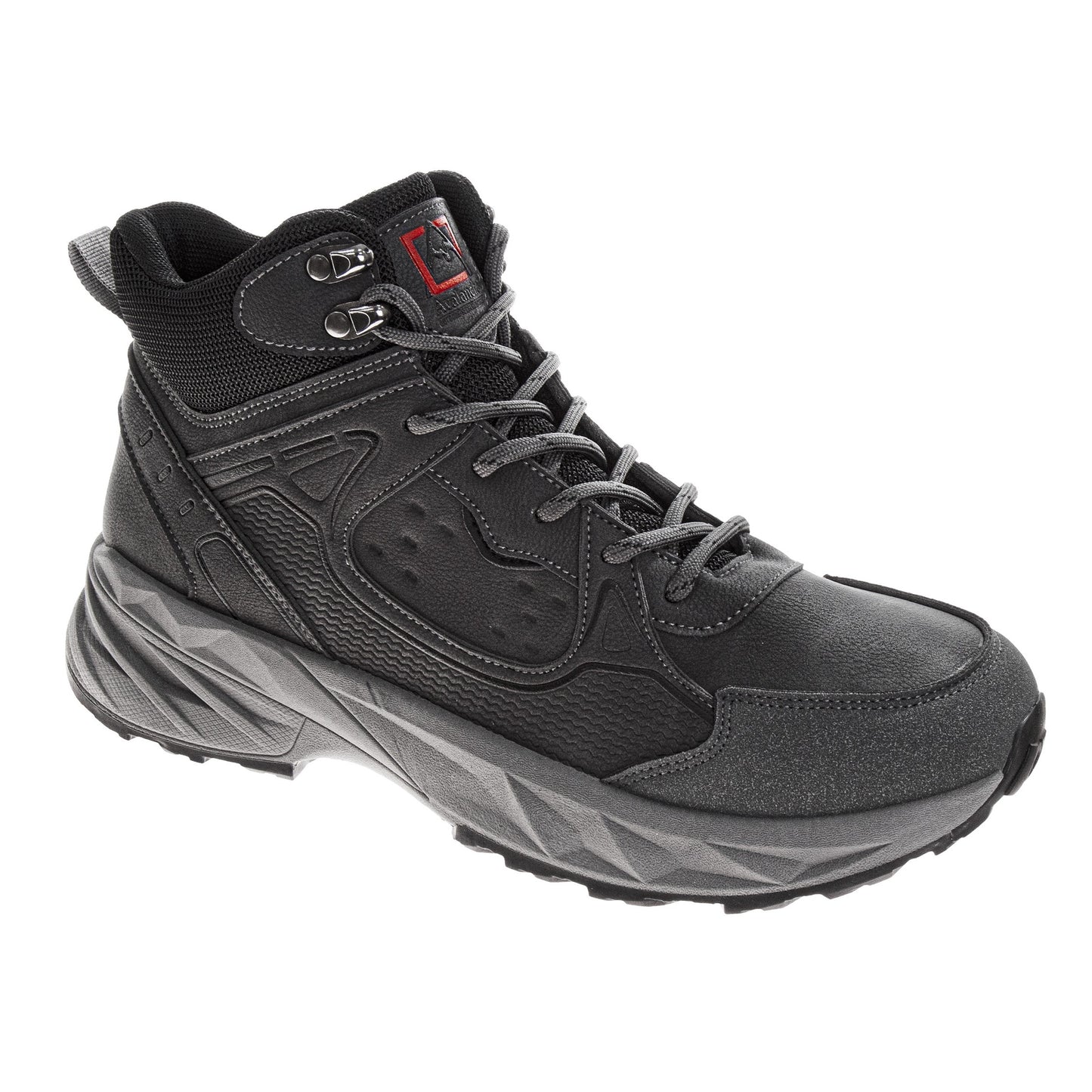 Avalanche Men’s Grey Mid-Top Hiking Boots – Lace-Up Trail Shoes with Cushioned Grip Sole