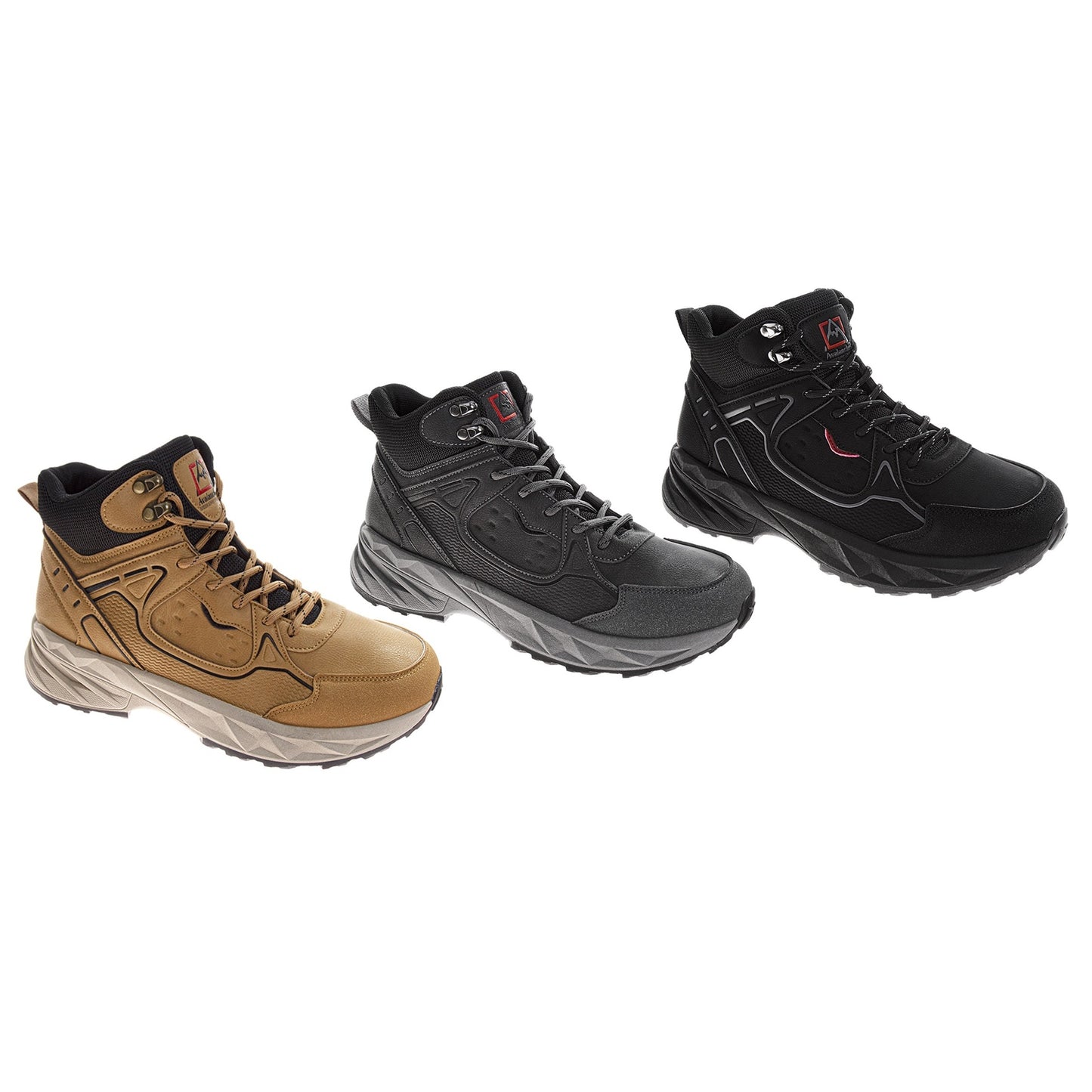 Avalanche Men’s Grey Mid-Top Hiking Boots – Lace-Up Trail Shoes with Cushioned Grip Sole