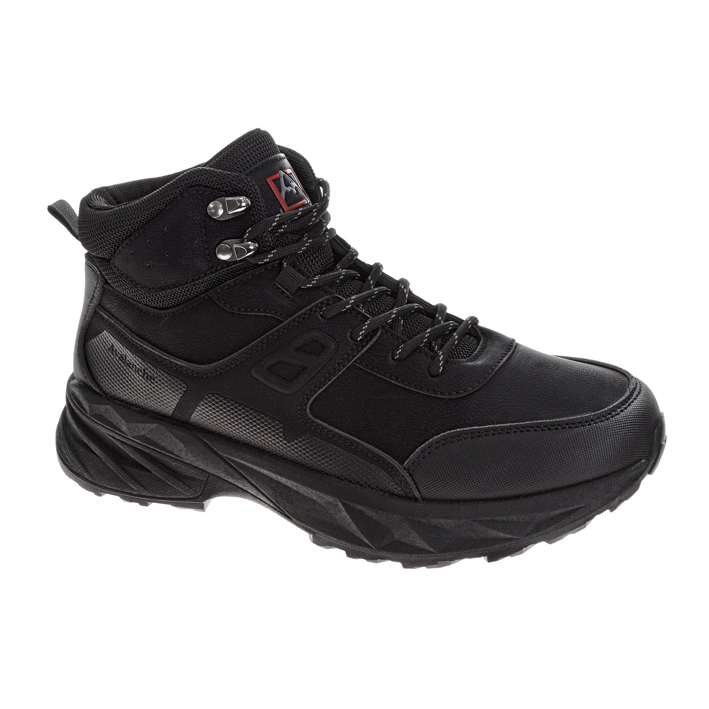 Avalanche Men’s Black Mid-Top Hiking Boots – Lace-Up Outdoor Trail Shoes with Cushioned Sole
