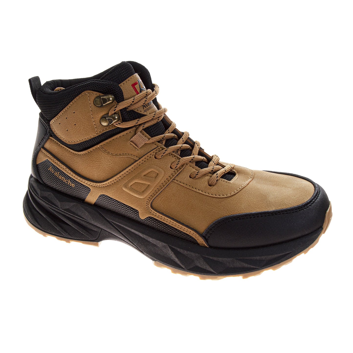 Avalanche Men’s Black Mid-Top Hiking Boots – Lace-Up Outdoor Trail Shoes with Cushioned Sole