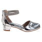 Badgley Mischka Girls Metallic Mary Jane Heel with Pearl & Rhinestone Straps (Little Kid–Big Kid)