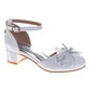 Badgley Mischka Girls Block Heel Dress Shoes with Embellished Bow (Little Kid–Big Kid)