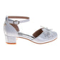 Badgley Mischka Girls Block Heel Dress Shoes with Embellished Bow (Little Kid–Big Kid)
