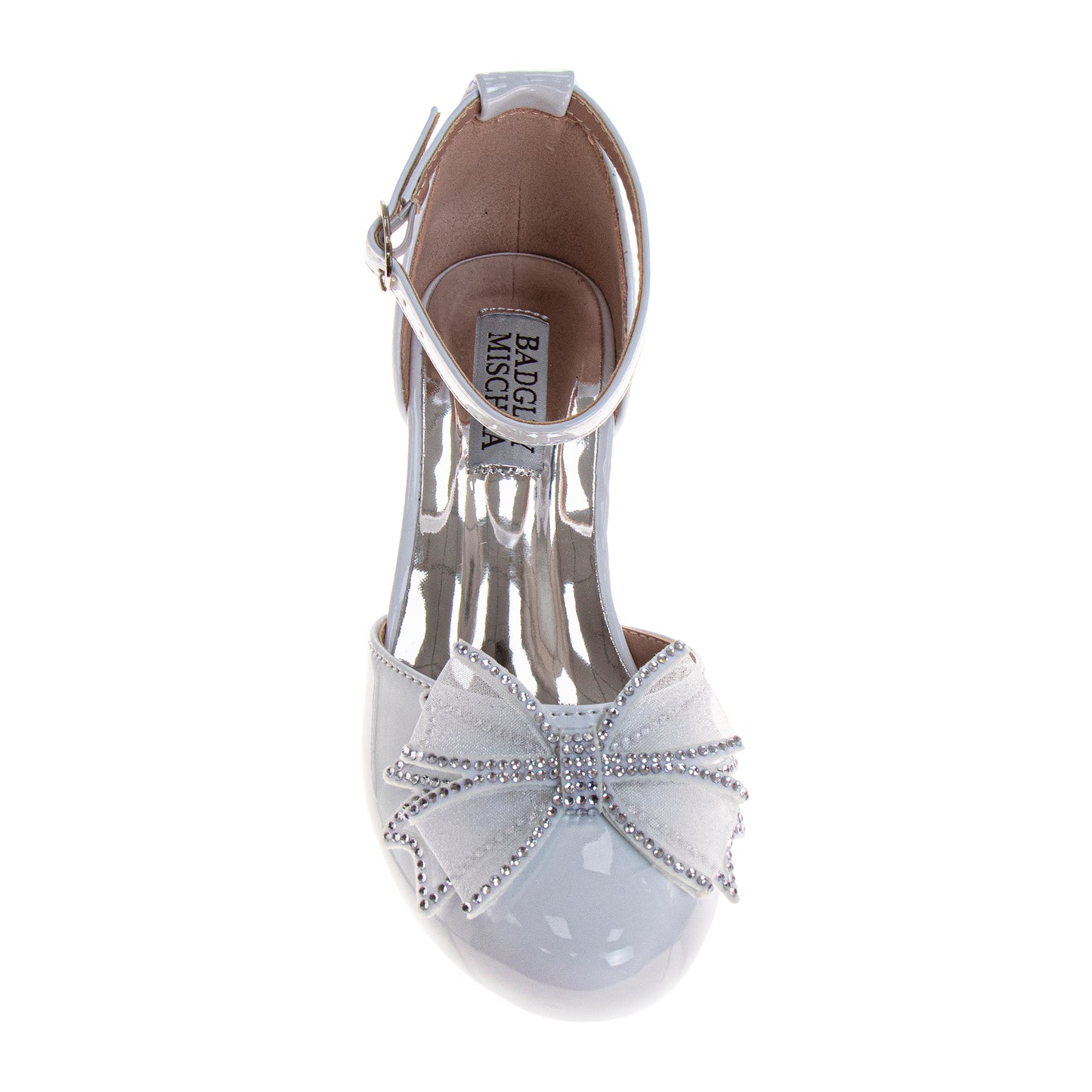Badgley Mischka Girls Block Heel Dress Shoes with Embellished Bow (Little Kid–Big Kid)