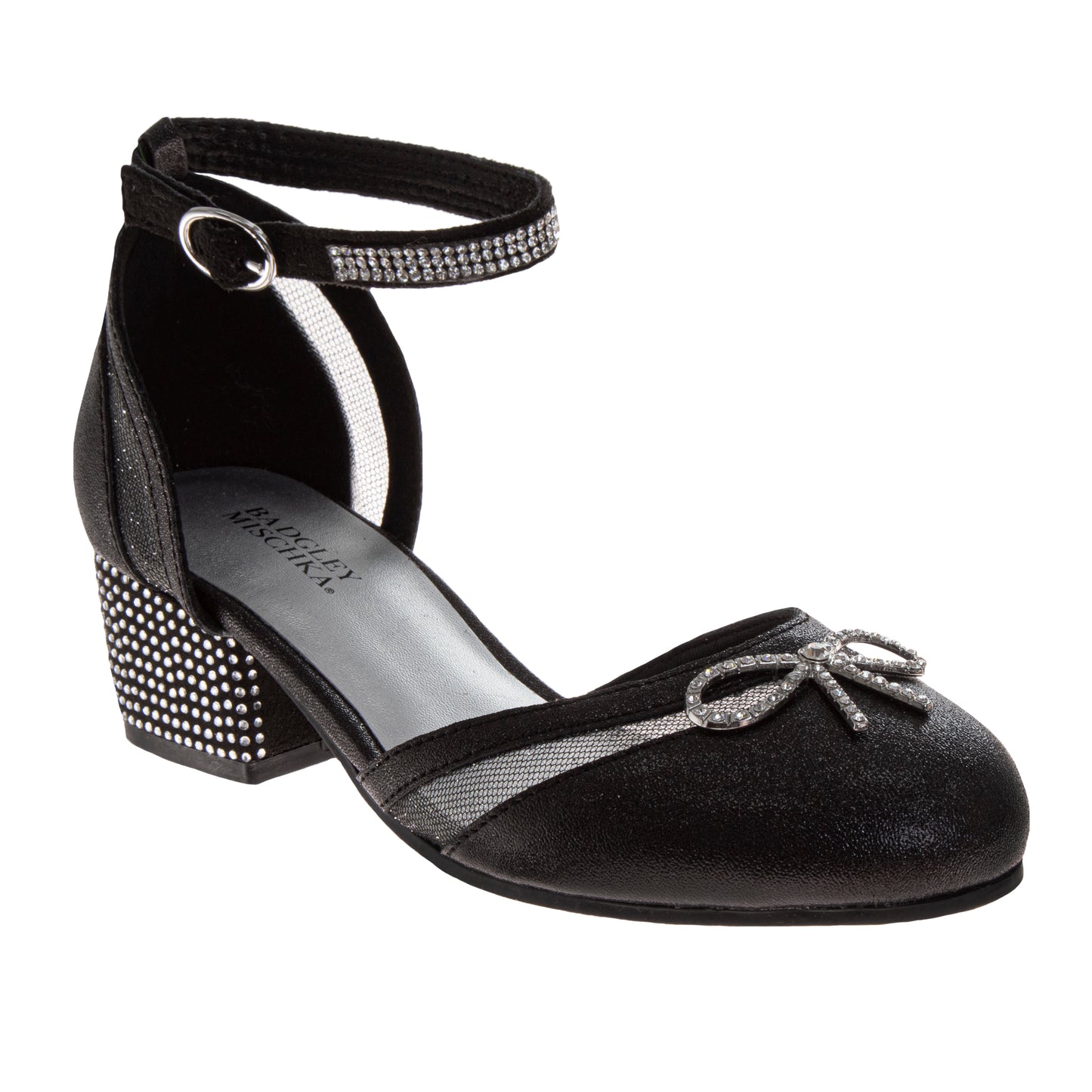 Badgley Mischka Dress Shoes Girls  Elegant Sparkle Formal Occasion Fashion Forward Comfort Fit (Little Kid / Big Kid)