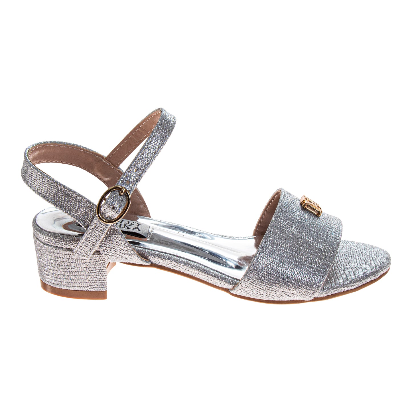Badgley Mischka Dress Sandals for Girls  Rhinestone Ankle Strap Formal (Little Kids / Big Kids)