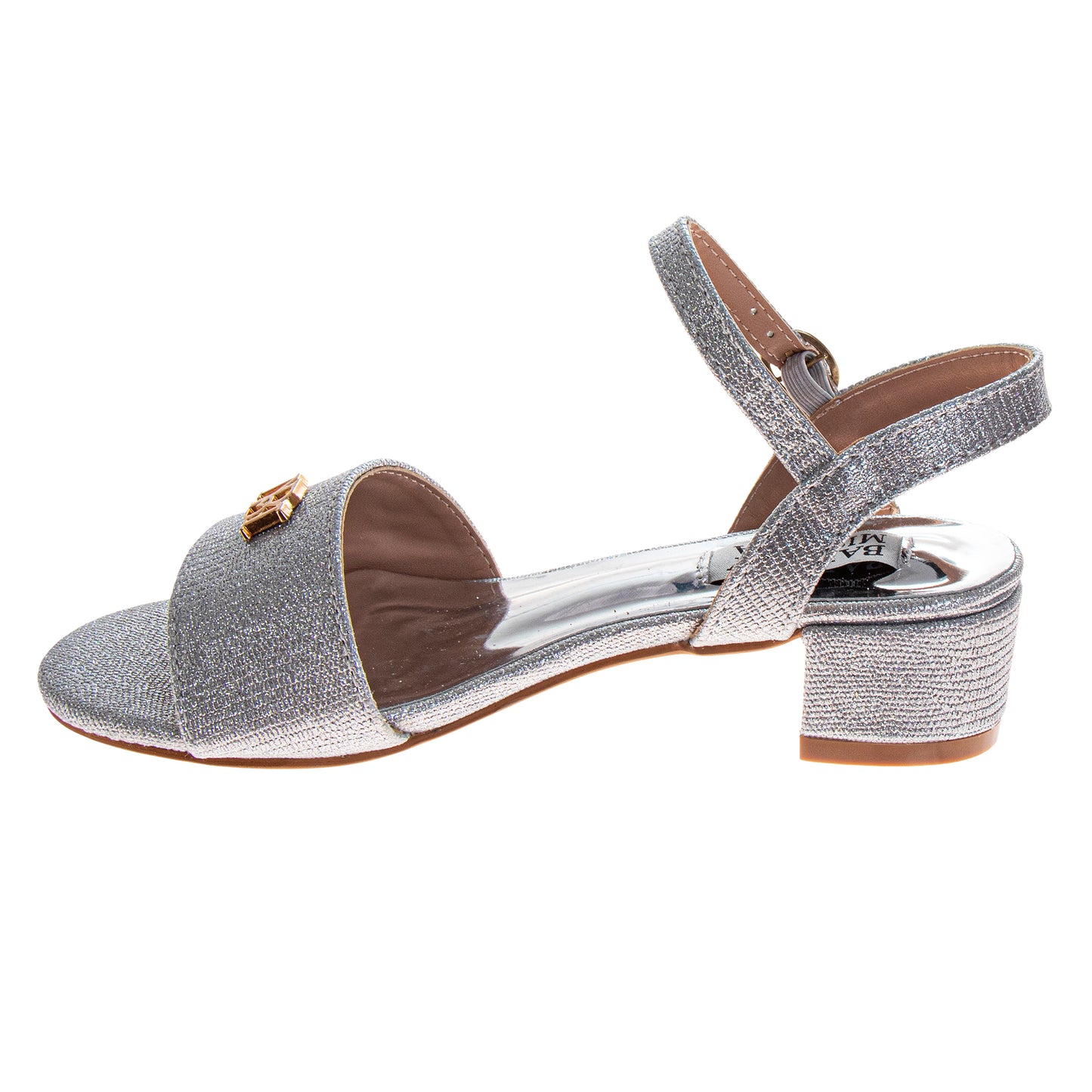 Badgley Mischka Dress Sandals for Girls  Rhinestone Ankle Strap Formal (Little Kids / Big Kids)