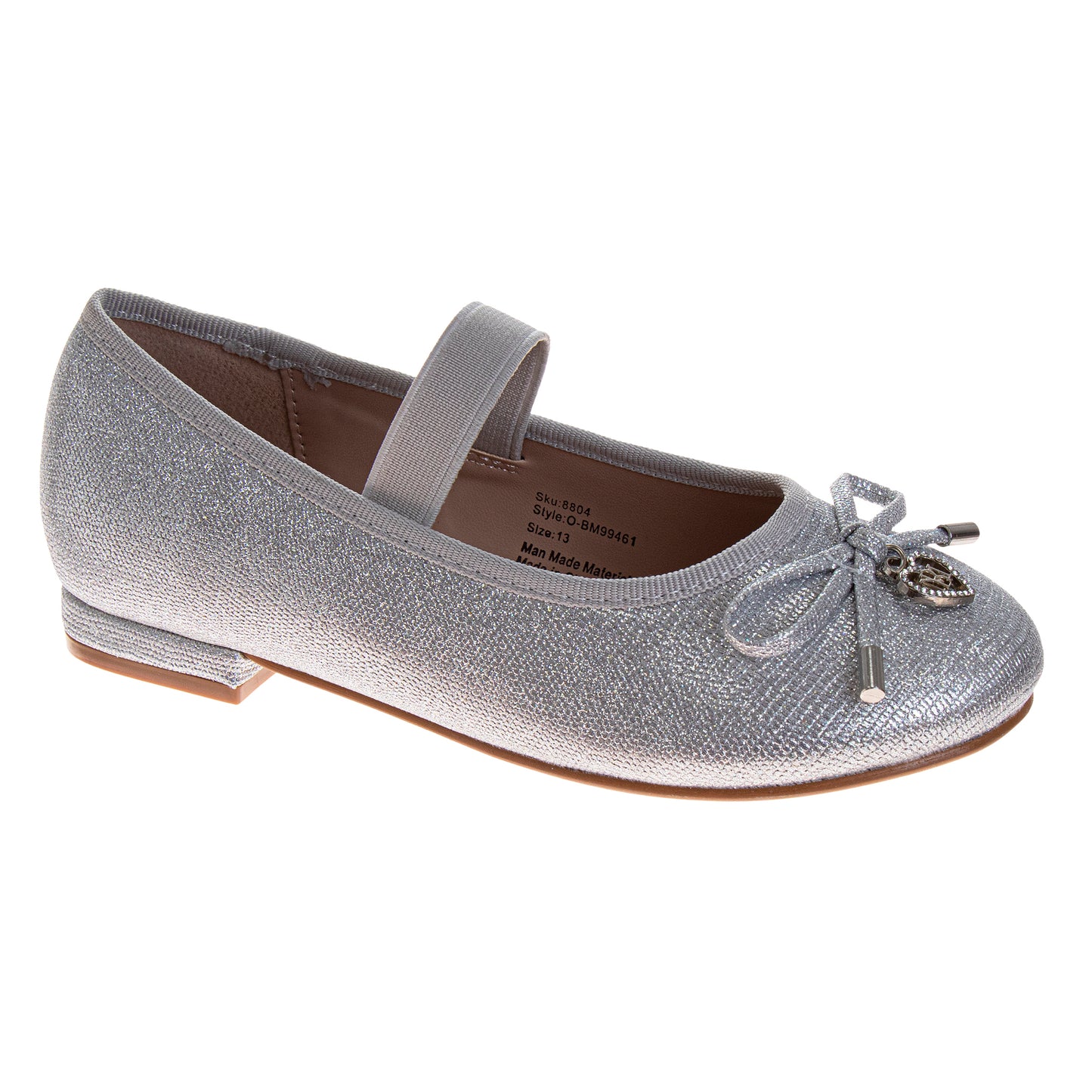 Badgley Mischka Dress Shoes for Girls Elegant Glitter Finish Classic Formal (Little Kids / Big Kids)