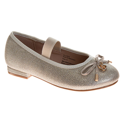 Badgley Mischka Dress Shoes for Girls Elegant Glitter Finish Classic Formal (Little Kids / Big Kids)