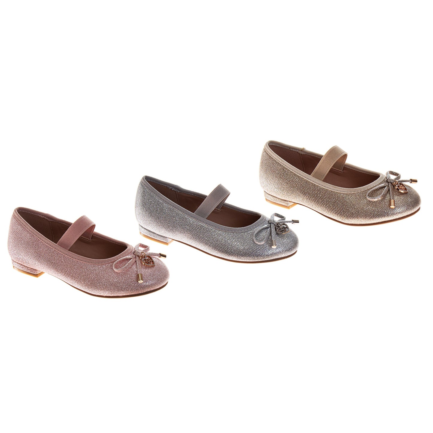 Badgley Mischka Dress Shoes for Girls Elegant Glitter Finish Classic Formal (Little Kids / Big Kids)