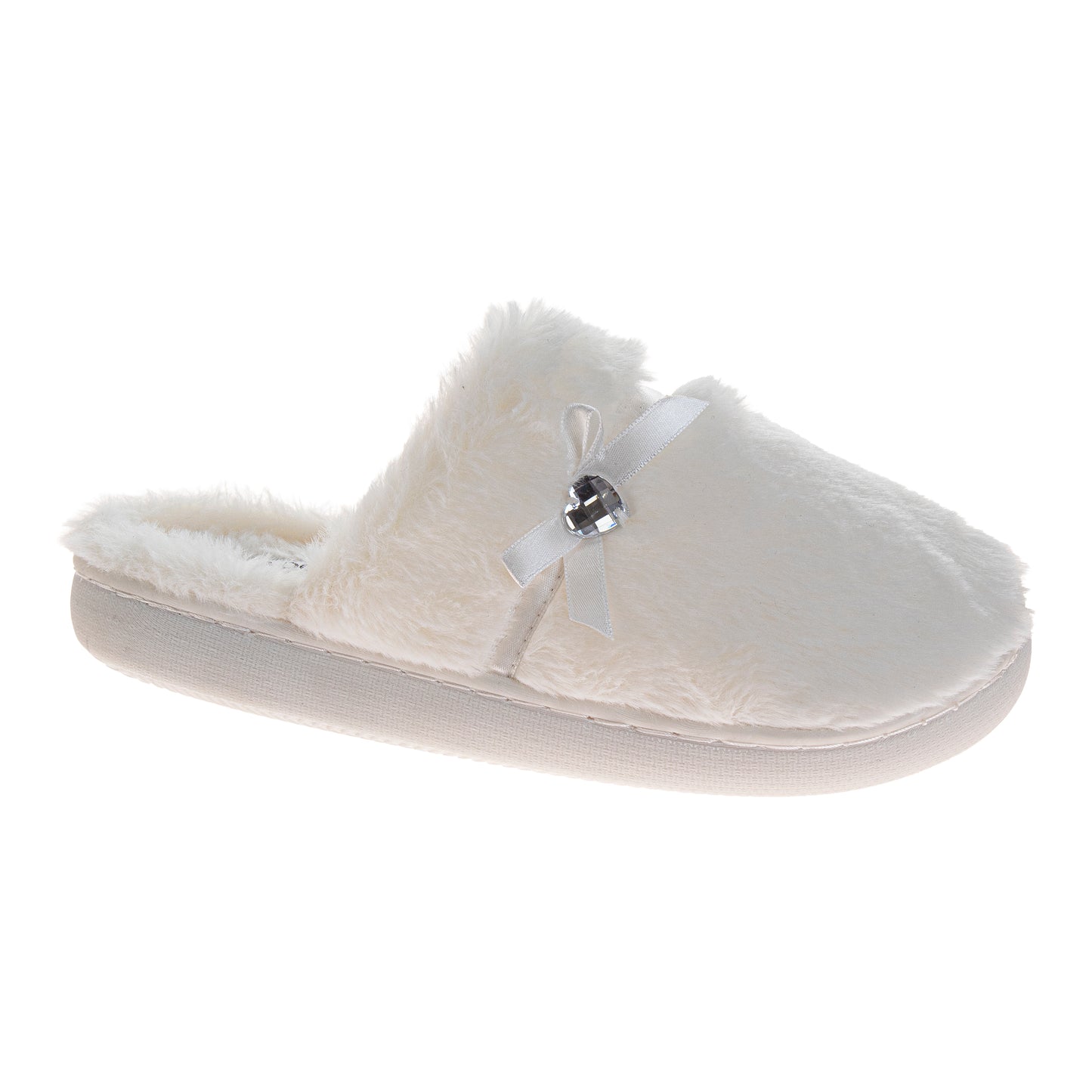 Badgley Mischka Slippers for Women - Classic Sparkling Brooch Comfortable Style (Adults)