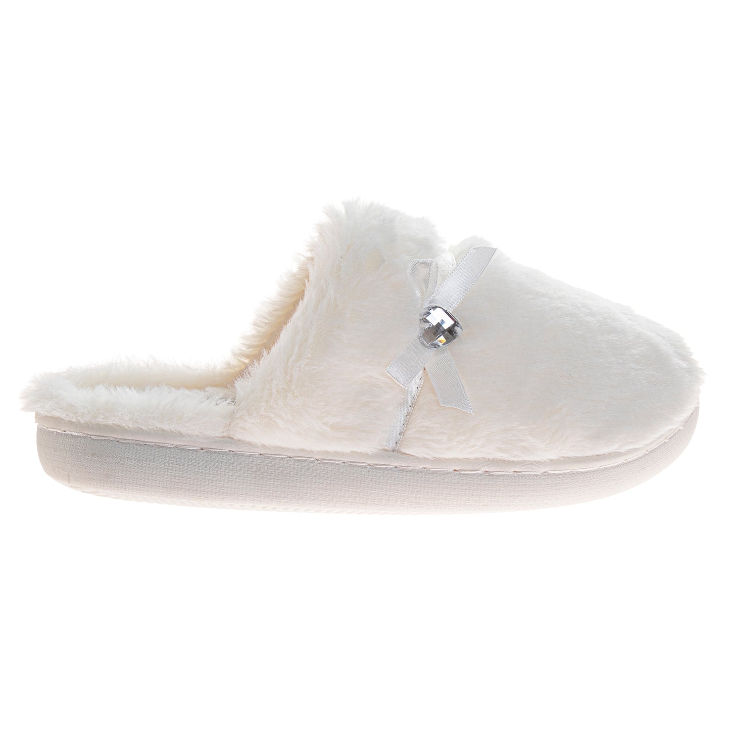 Badgley Mischka Slippers for Women - Classic Sparkling Brooch Comfortable Style (Adults)