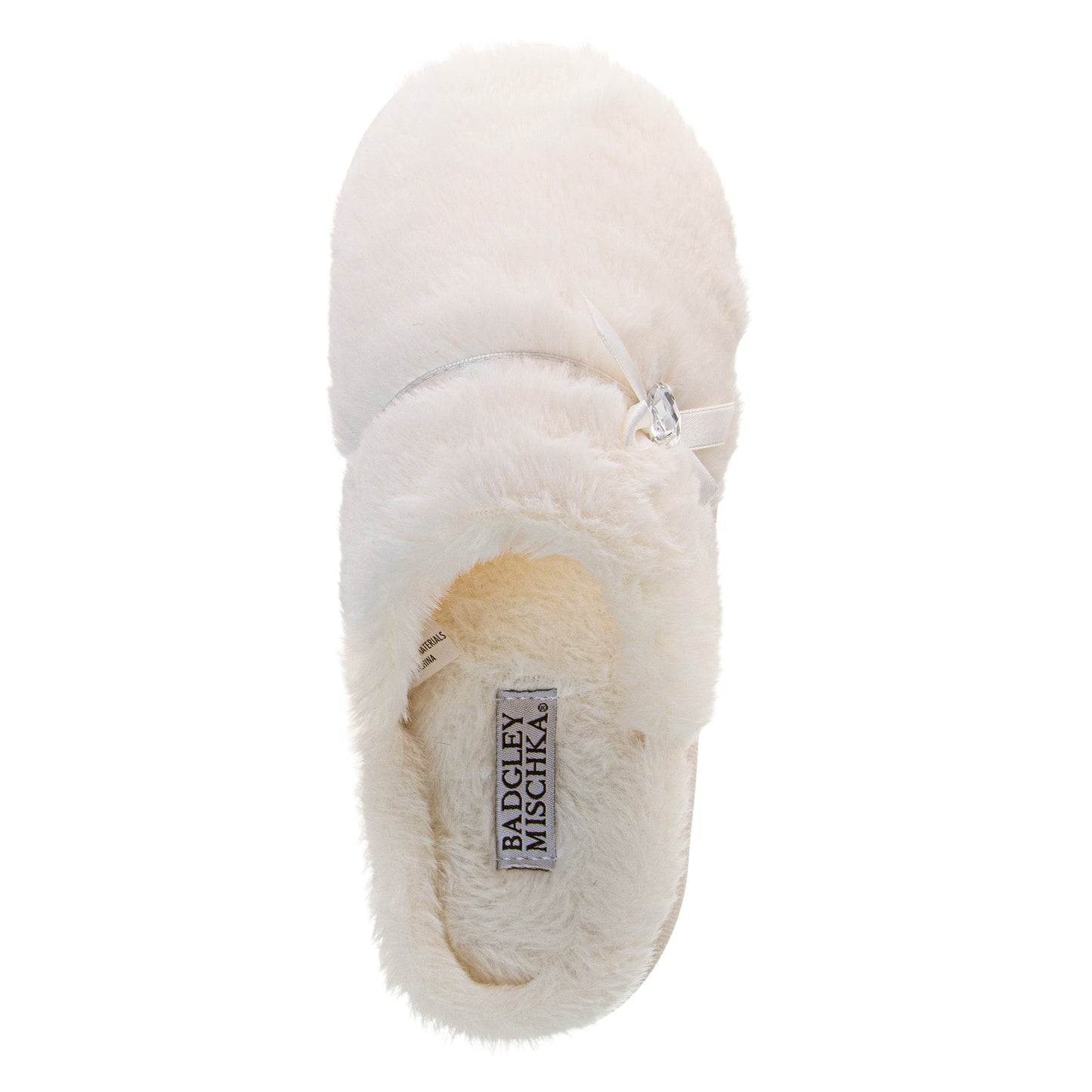Badgley Mischka Slippers for Women - Classic Sparkling Brooch Comfortable Style (Adults)