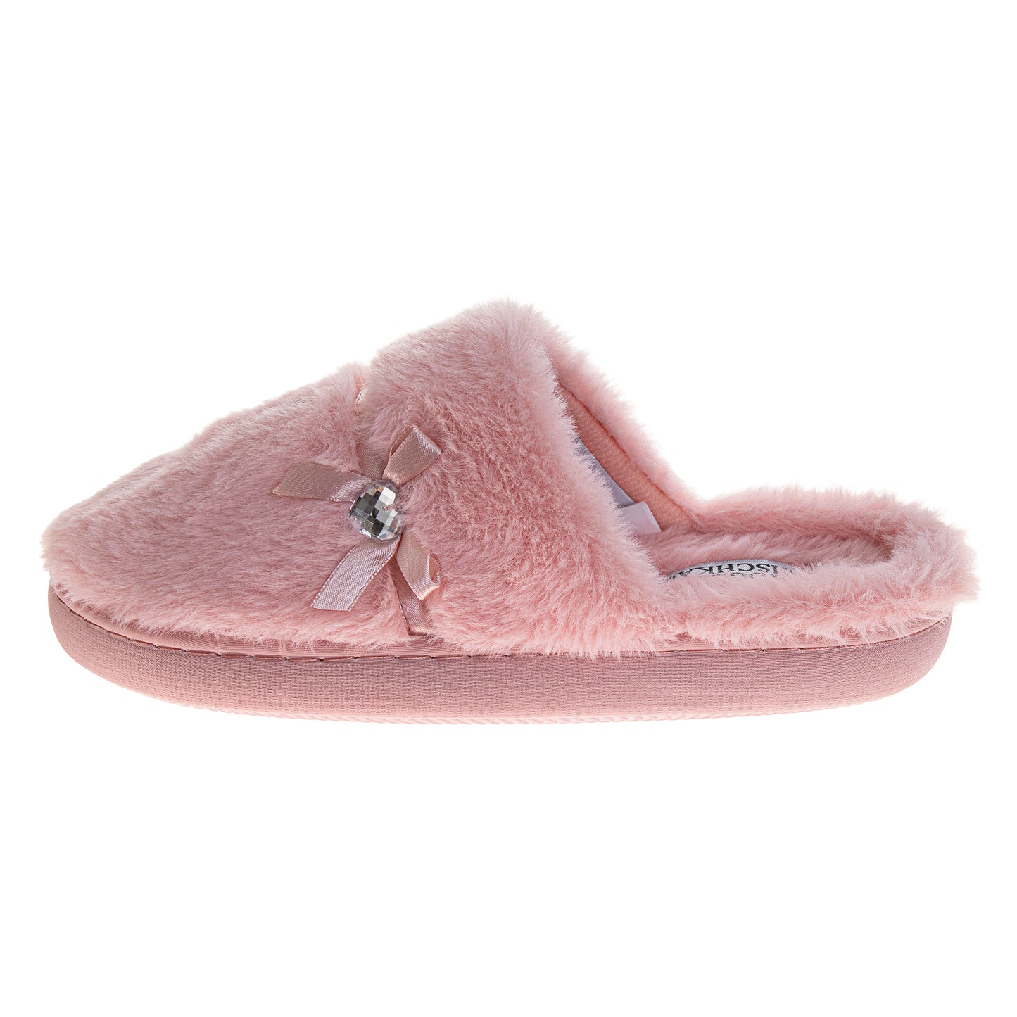 Badgley Mischka Slippers for Women - Classic Sparkling Brooch Comfortable Style (Adults)