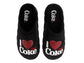 Coca-Cola Diet Coke Women’s Plush Slide Slippers – Black I Heart Coke Glitter Graphic Cozy Indoor House Shoes (Adults)