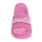 CocaCola Pink Script Casual Slides for Women  Stylish Comfortable Beach Pool Summer Sandals (Adult)