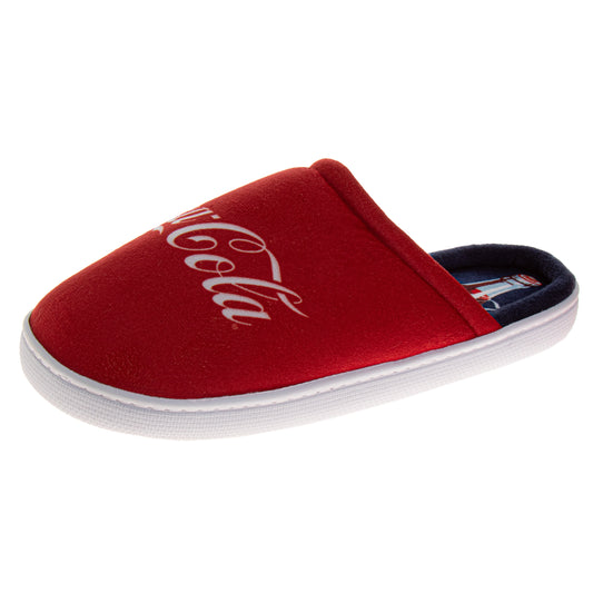 CocaCola Classic Logo Casual Slippers for Men  Cozy SoftLined Indoor Relaxation Footwear (Adult)
