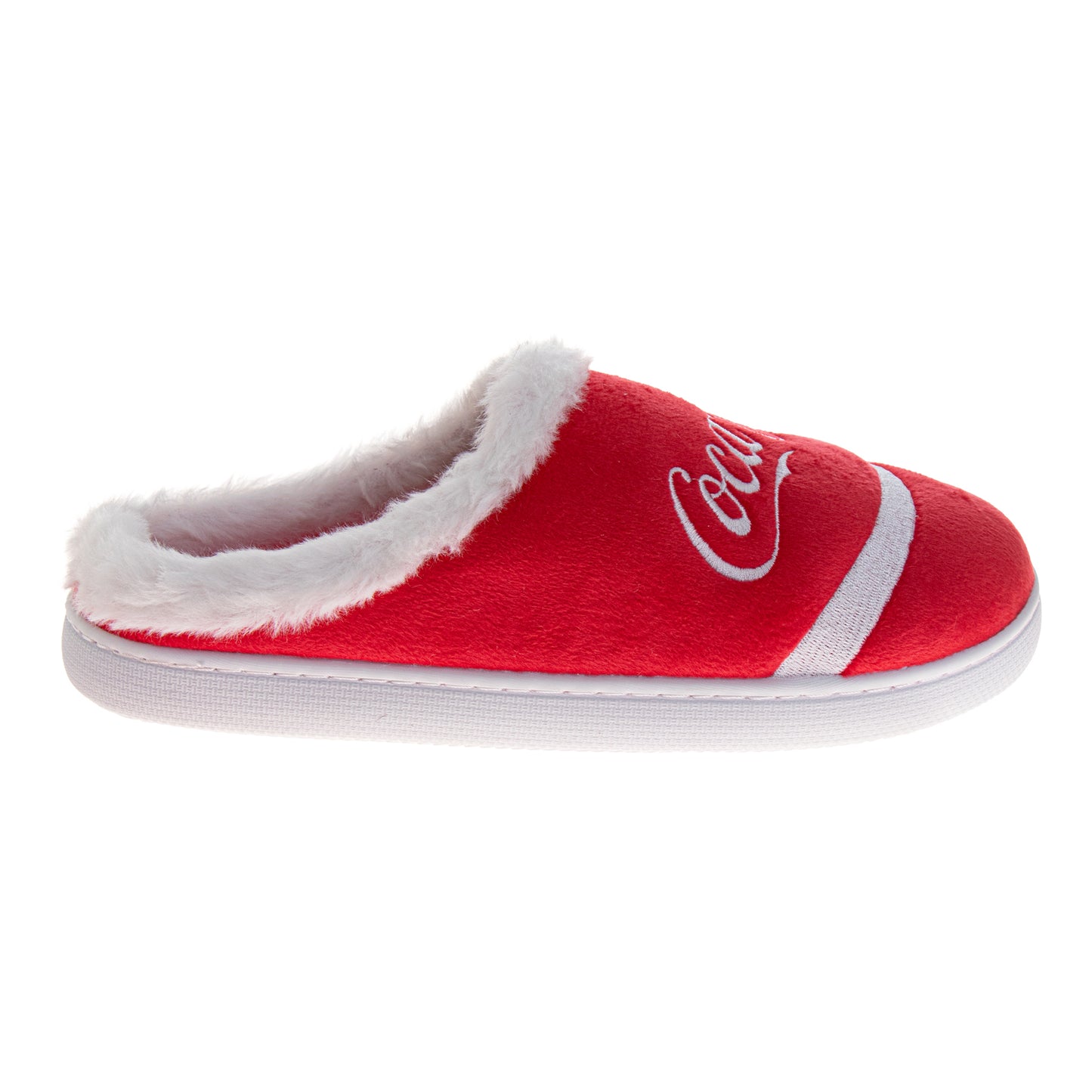 CocaCola Classic Script Casual Slippers for Men  Cozy SoftLined Warm Indoor Comfort Shoes (Adult)