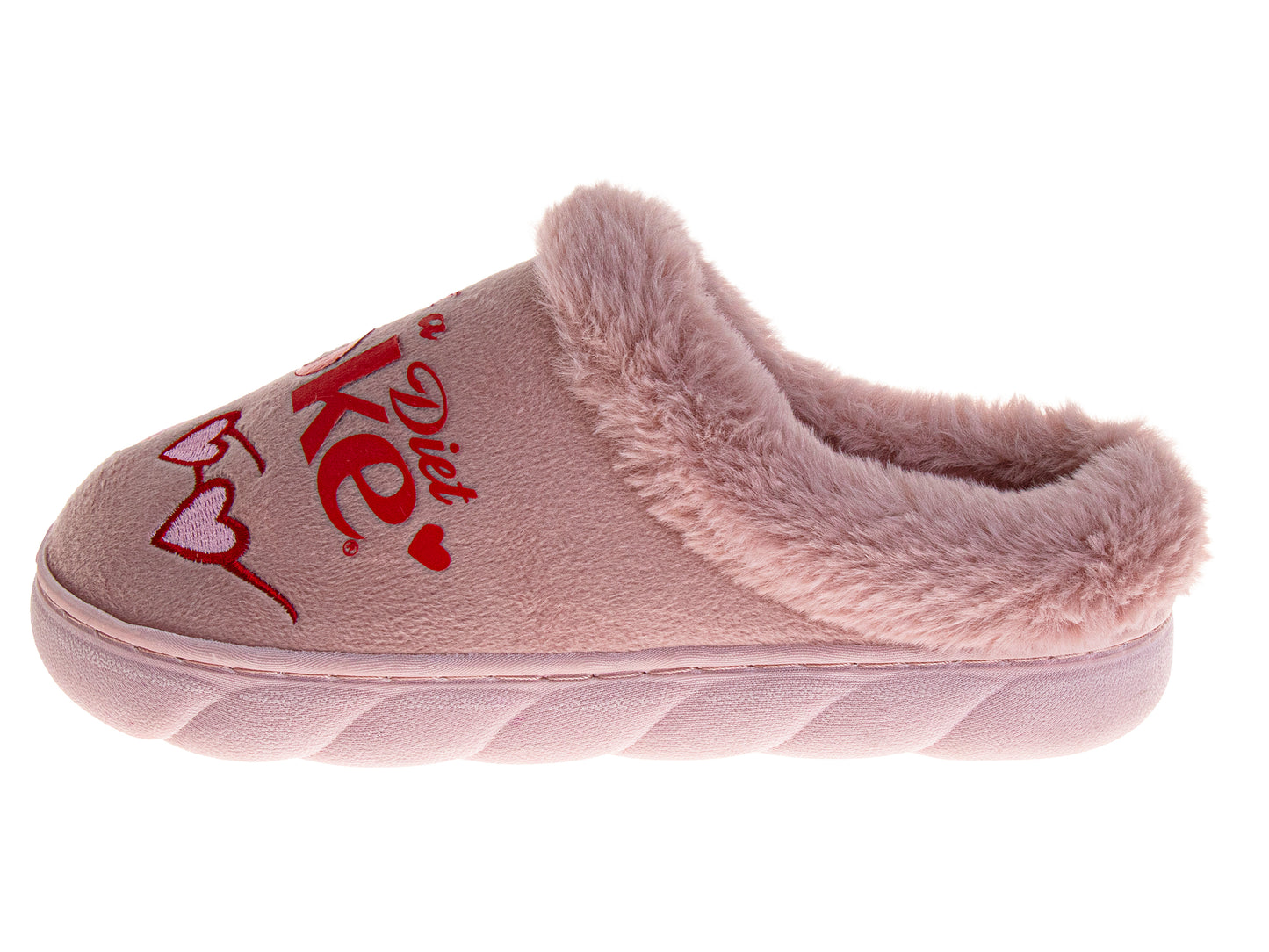 Coca-Cola Diet Coke Women's Cozy Plush Slip-On Slippers – Pink "I Need a Diet Coke" Graphic Soft Indoor House Shoes (Adults)
