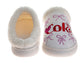 Coca-Cola Coke Women’s Cozy Plush Slide Slippers with Bow – Soft Cream House Shoes, Lightweight Indoor Comfort Bedroom Slippers (Adults)