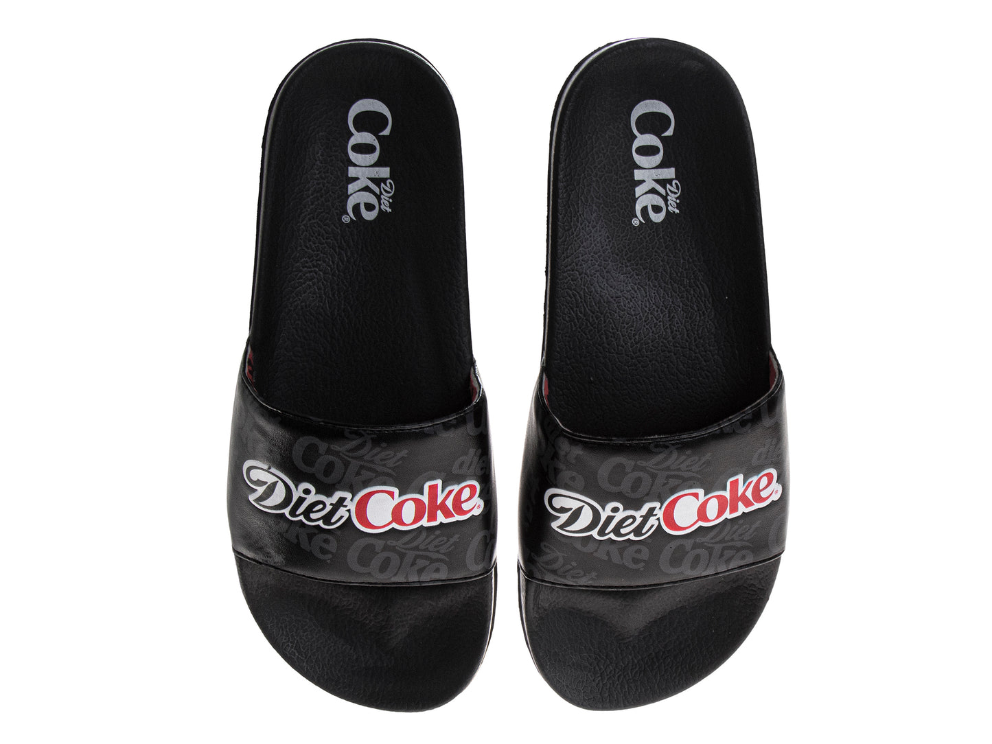 Coca-Cola Coke Men’s Slide Sandals – Black Logo Graphic Slip-On Slides Lightweight Comfort Casual Slides (Adults)